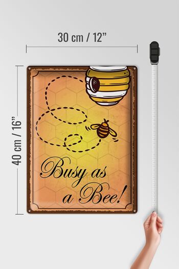 Panneau en étain indiquant 30x40cm Occupé comme une abeille, apiculture, sig en étain 4
