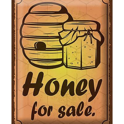 Blechschild Hinweis 30x40cm Honey for sale Honig Verkauf