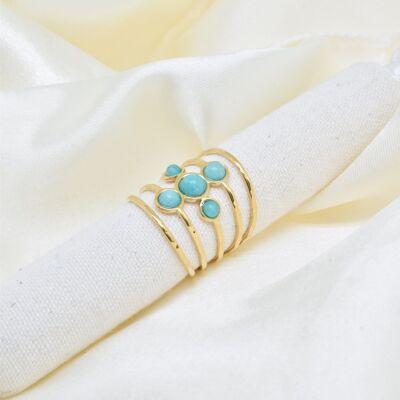 Amazonite Ring in Stainless Steel - BG310106OR-BL