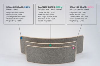 Balance Board avec un fond en feutre gris, taille M 9