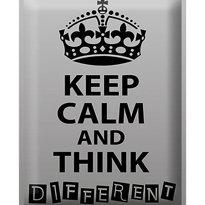 Cartel de chapa que dice 30x40cm Keep Calm, piensa diferente