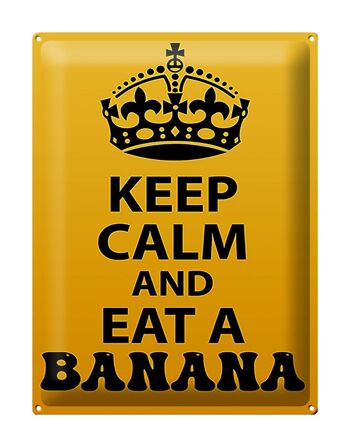 Panneau en étain disant 30x40cm Gardez votre calme et mangez une banane 1