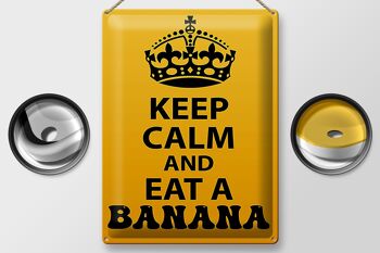 Panneau en étain disant 30x40cm Gardez votre calme et mangez une banane 2