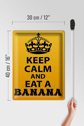 Panneau en étain disant 30x40cm Gardez votre calme et mangez une banane 4