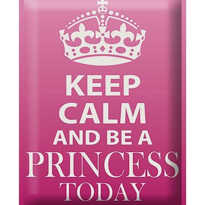 Targa in metallo con scritta "Keep Calm and be a Princess" 30x40 cm