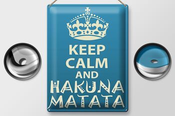 Panneau en étain disant 30x40cm Keep Calm et Hakuna Matata 2