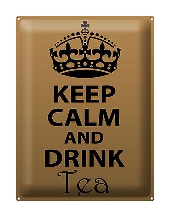 Plaque en étain disant 30x40cm Keep Calm and Drink Tea 1