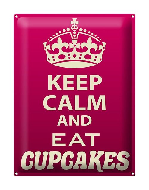 Blechschild Spruch 30x40cm Keep Calm and eat Cupcakes
