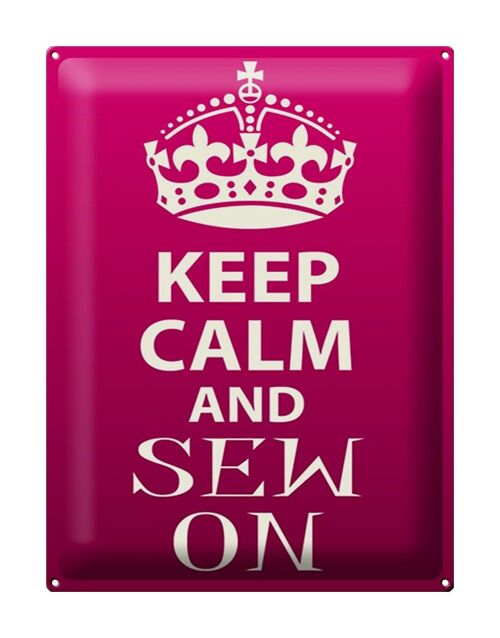 Blechschild Spruch 30x40cm Keep Calm and sew on Geschenk