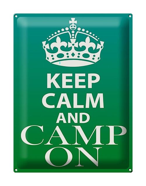 Blechschild Spruch 30x40cm Keep Calm and camp on Camping