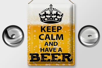 Panneau en étain disant 30x40cm Keep Calm and have a Beer Beer 2