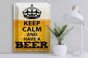 Panneau en étain disant 30x40cm Keep Calm and have a Beer Beer 3
