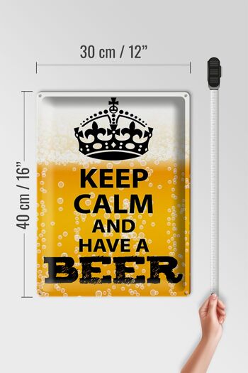 Panneau en étain disant 30x40cm Keep Calm and have a Beer Beer 4