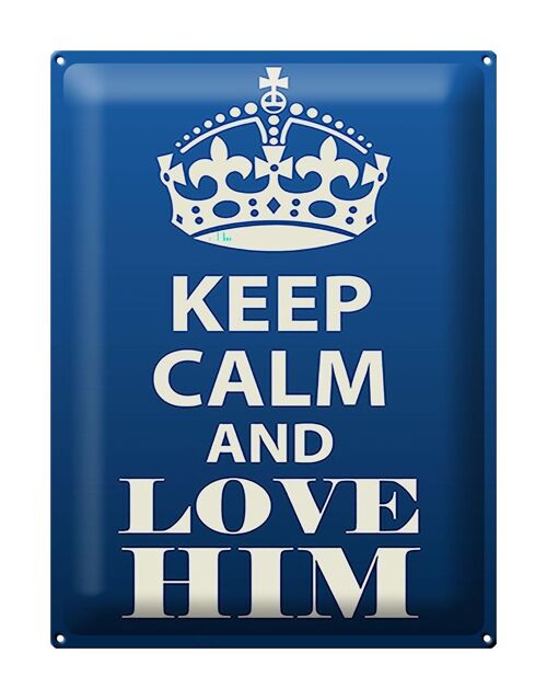 Blechschild Spruch 30x40cm Keep Calm and love him Geschenk