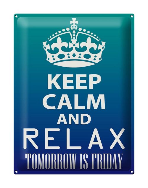 Blechschild Spruch 30x40cm Keep Calm and relax is Friday