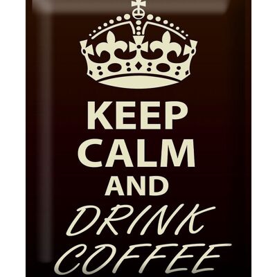 Targa in metallo con scritta "Keep Calm and drink Coffee" 30x40 cm