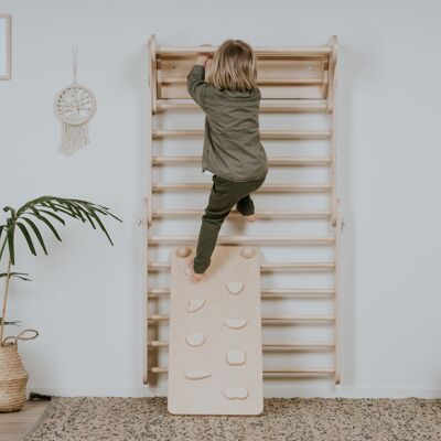 Triangle Climber and Swedish Wall 2in1 with Ramp, Natural