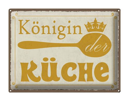 Blechschild Spruch 40x30cm Königin der Küche Krone