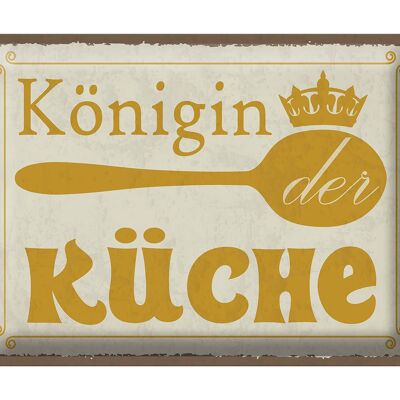 Blechschild Spruch 40x30cm Königin der Küche Krone