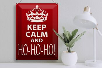 Panneau en étain disant 30x40cm Keep Calm et Ho Ho Ho Christmas 3
