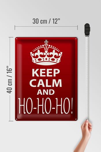 Panneau en étain disant 30x40cm Keep Calm et Ho Ho Ho Christmas 4