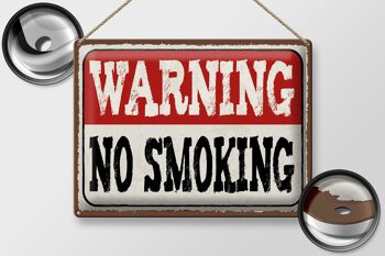 Plaque en tôle 40x30cm Attention interdiction de fumer 2