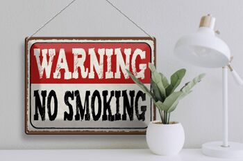 Plaque en tôle 40x30cm Attention interdiction de fumer 3