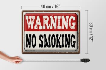 Plaque en tôle 40x30cm Attention interdiction de fumer 4