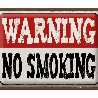 Cartel de chapa 40x30cm Advertencia no fumar