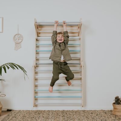 Triangle Climber and Swedish Wall 2in1 with Ramp, Pastel