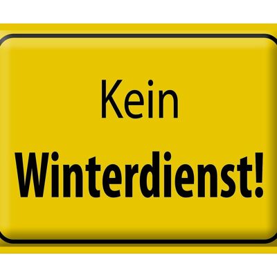 Metal sign notice 40x30cm no winter service warning sign