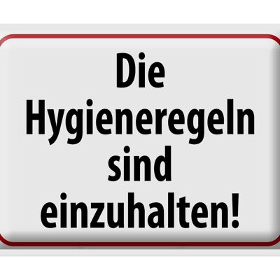 Blechschild Hinweis 40x30cm Hygieneregeln sind einzuhalten