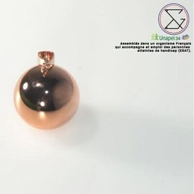 Perla liscia in oro rosa - 22 mm