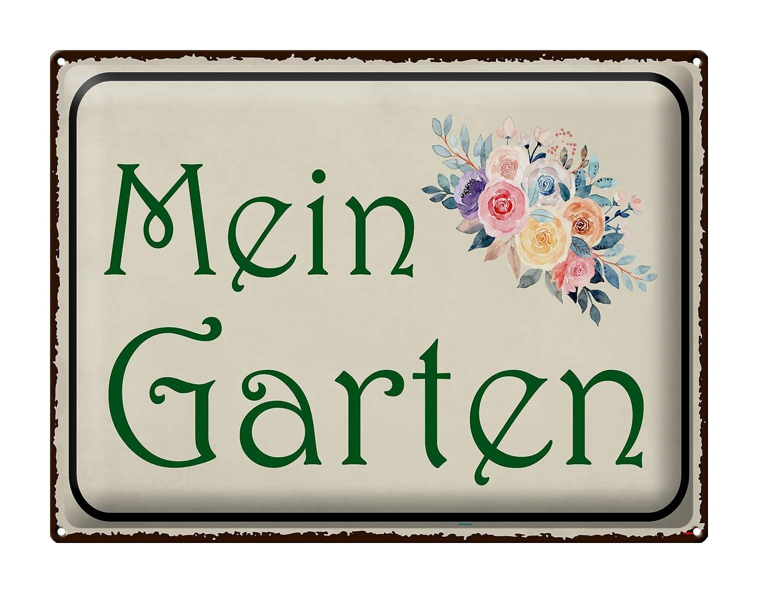 Targa in metallo con scritta "Il mio giardino" 40x30 cm