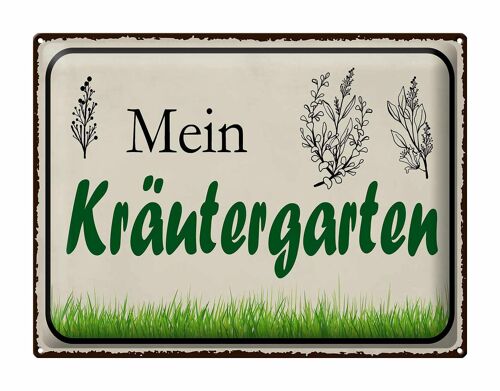 Blechschild Spruch 40x30cm mein Kräutergarten Garten