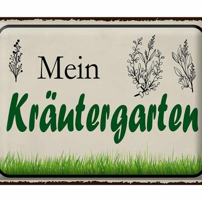 Blechschild Spruch 40x30cm mein Kräutergarten Garten