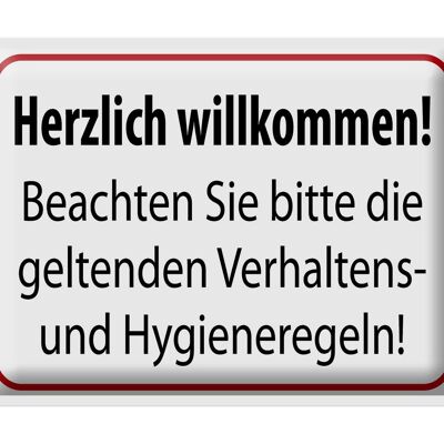 Blechschild Hinweis 40x30cm Verhaltens- und Hygienenregeln