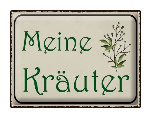 Blechschild Spruch 40x30cm meine Kräuter Geschenk