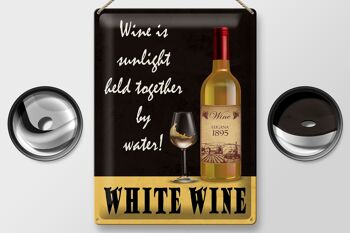 Panneau en étain indiquant que le vin blanc est tenu au soleil, 30x40cm 2