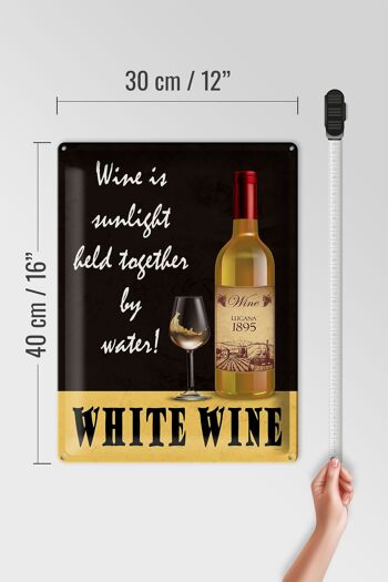 Panneau en étain indiquant que le vin blanc est tenu au soleil, 30x40cm 4