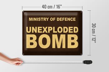 Panneau en étain indiquant que le ministère de la Défense n'a pas explosé, 40x30cm 4