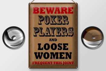 Plaque en étain indiquant 30x40cm Joueurs de poker et femmes en liberté 2