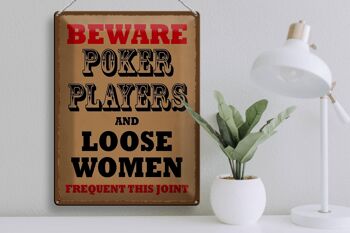 Plaque en étain indiquant 30x40cm Joueurs de poker et femmes en liberté 3