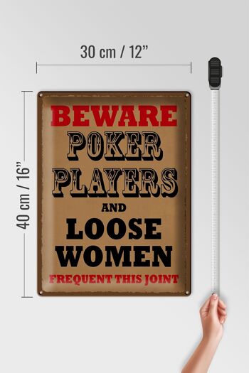 Plaque en étain indiquant 30x40cm Joueurs de poker et femmes en liberté 4