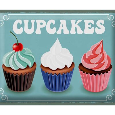 Targa in metallo con scritta "Regalo cupcakes" 40x30 cm