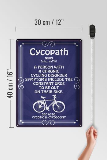 Plaque en étain indiquant 30x40cm Cycopath Cyclisme Chronique 4