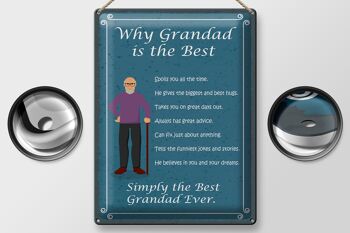 Plaque en étain 30 x 40 cm indiquant pourquoi grand-père est le meilleur grand-père 2