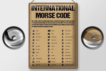 Panneau en étain indiquant le code Morse international, 30x40cm 2