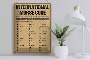Panneau en étain indiquant le code Morse international, 30x40cm 3