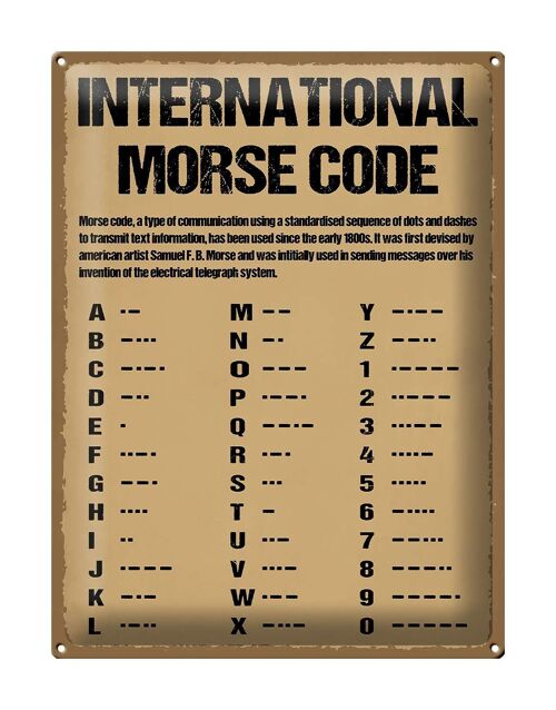 Blechschild Spruch 30x40cm international Morse code